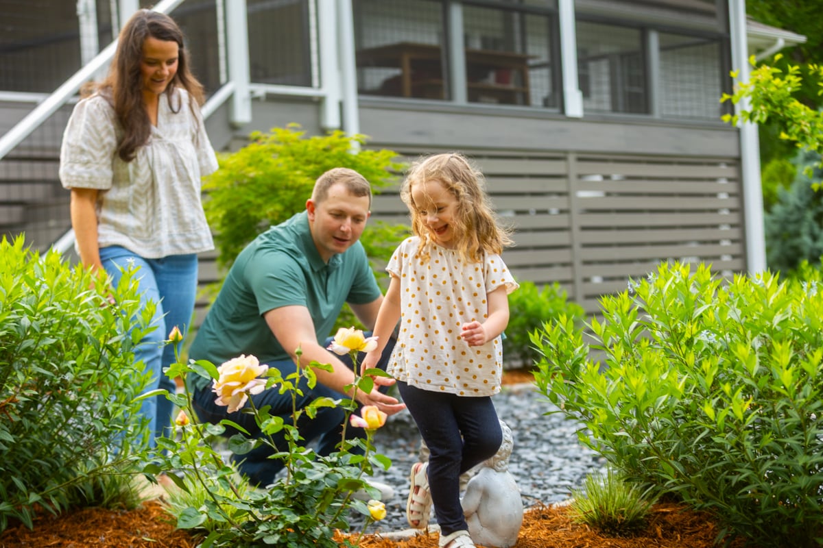 family enjoying outdoor living space in Upstate SC