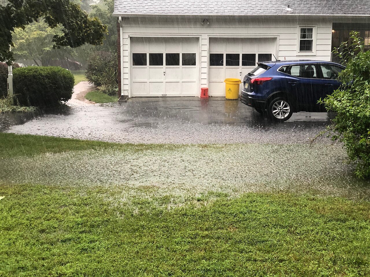 heavy rains causing flooding in yard