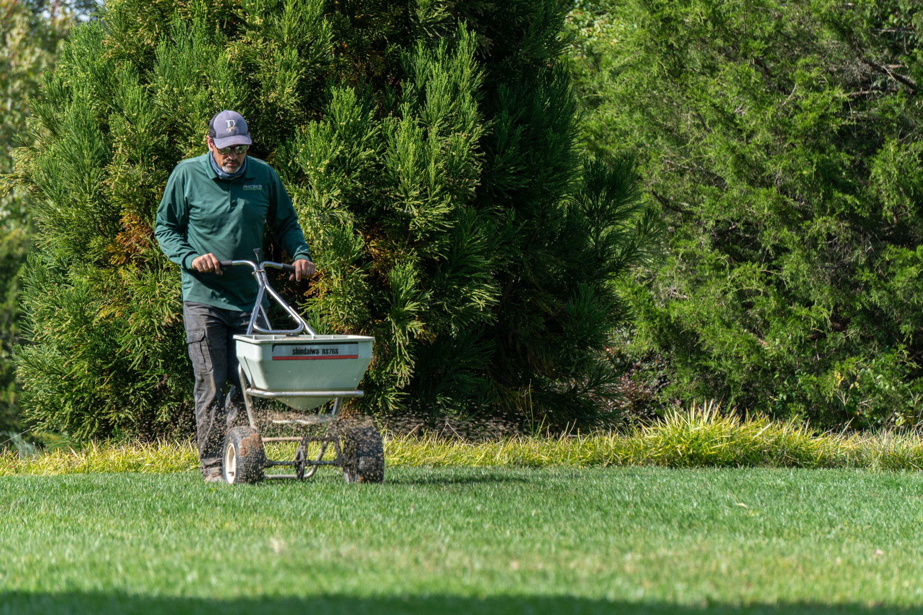 crew lawn care fertilizer application granular grass seed 5