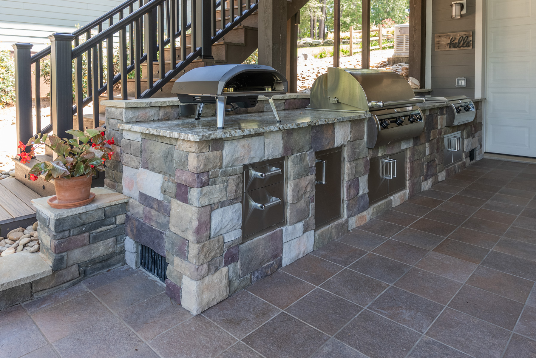 outdoor kitchen grill pizza oven counter built in patio